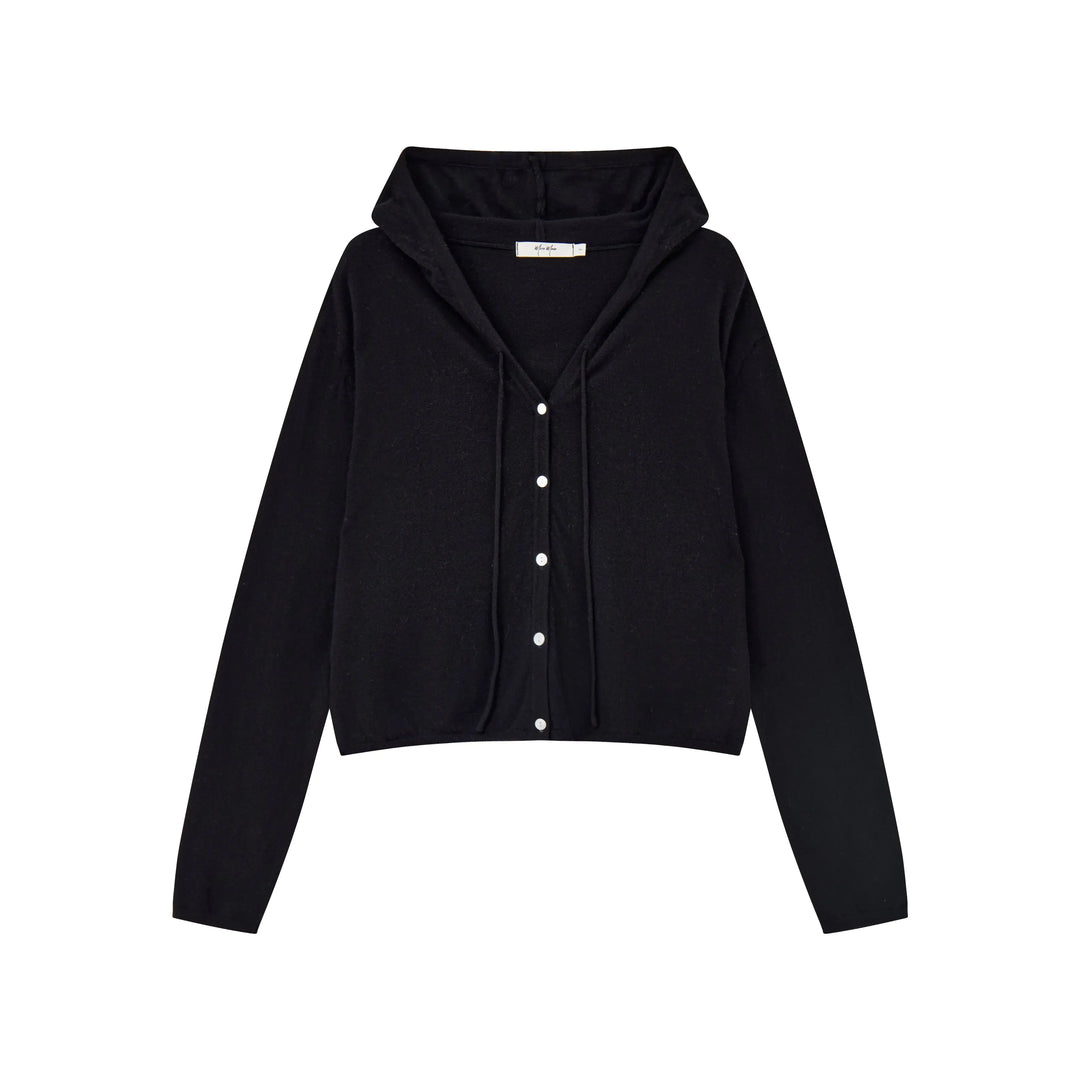 An image of a   HD6I5S6 Wool Blend Sheer Hoodie by  Mirra Masa