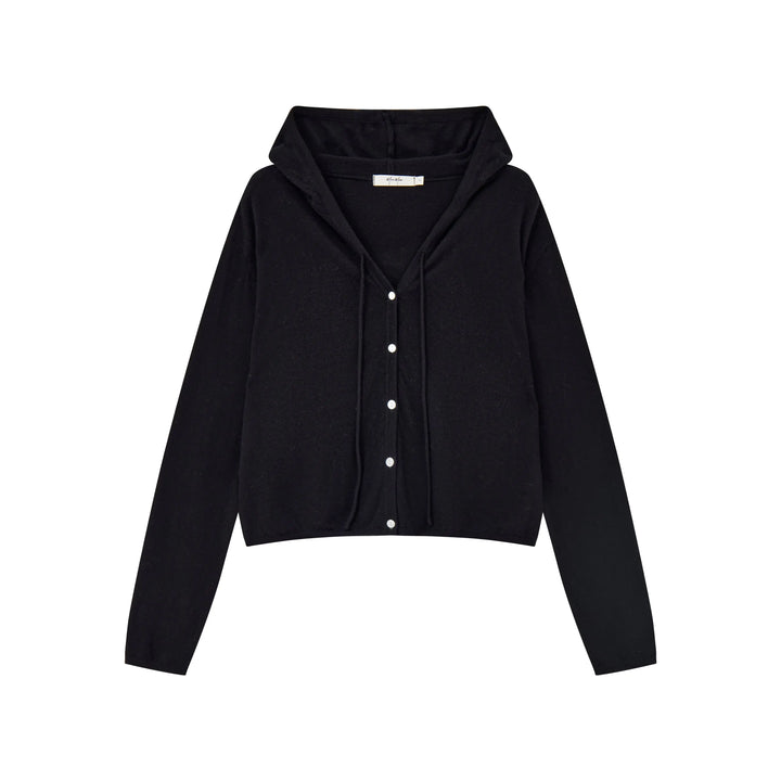 An image of a   HD6I5S6 Wool Blend Sheer Hoodie by  Mirra Masa