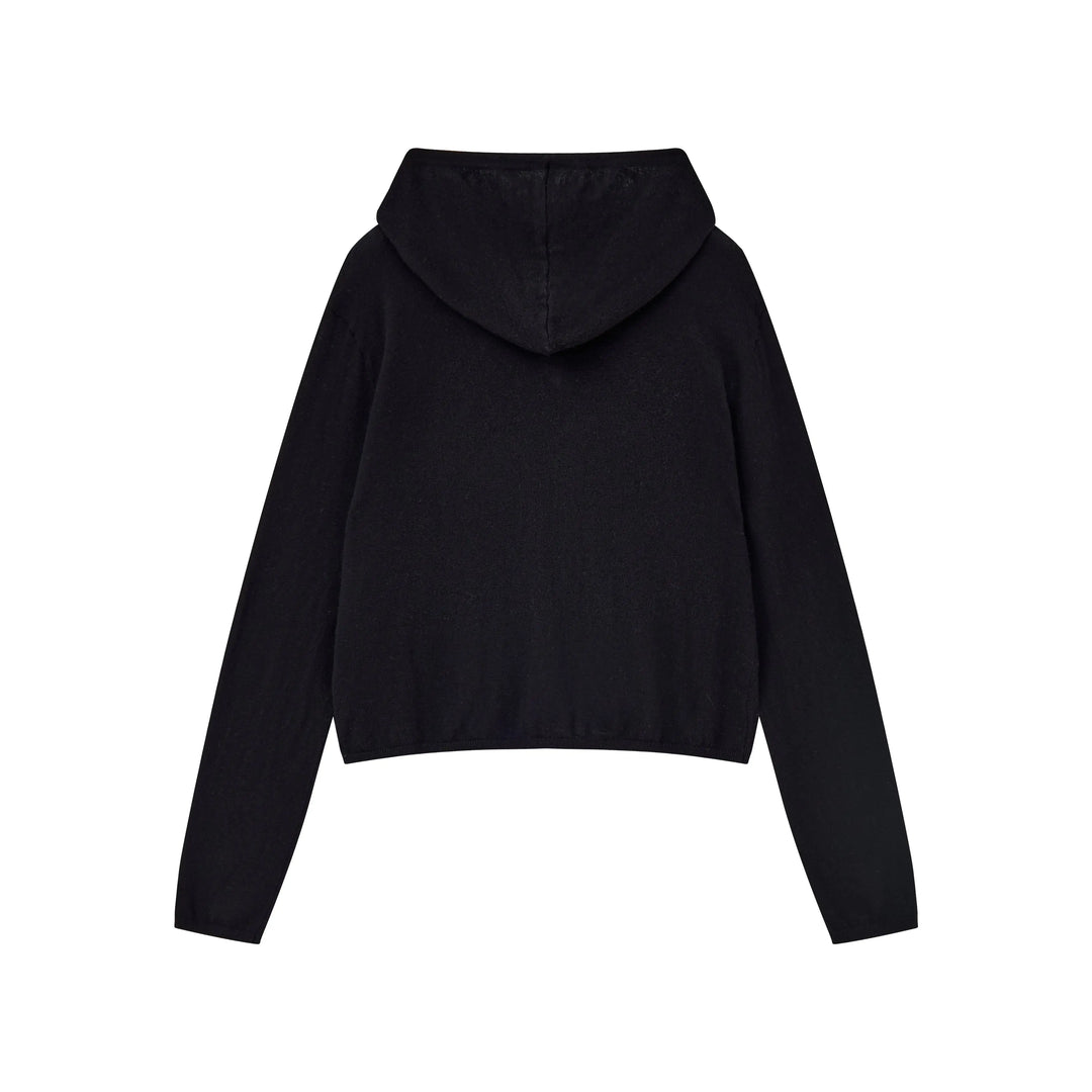 An image of a   HD6I5S6 Wool Blend Sheer Hoodie by  Mirra Masa