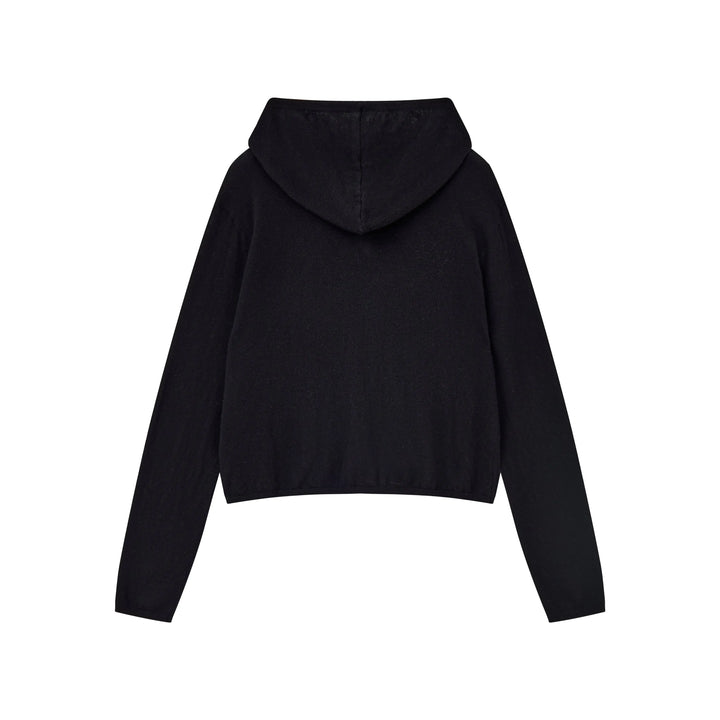 An image of a   HD6I5S6 Wool Blend Sheer Hoodie by  Mirra Masa
