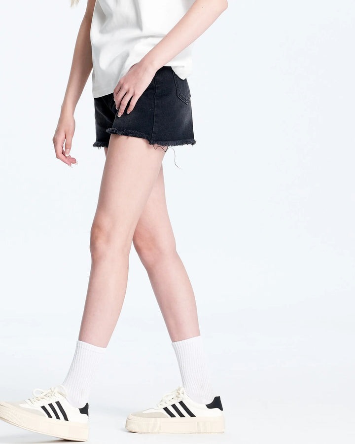 An image of a   HZ8911 Distressed Denim Shorts by  Mirra Masa