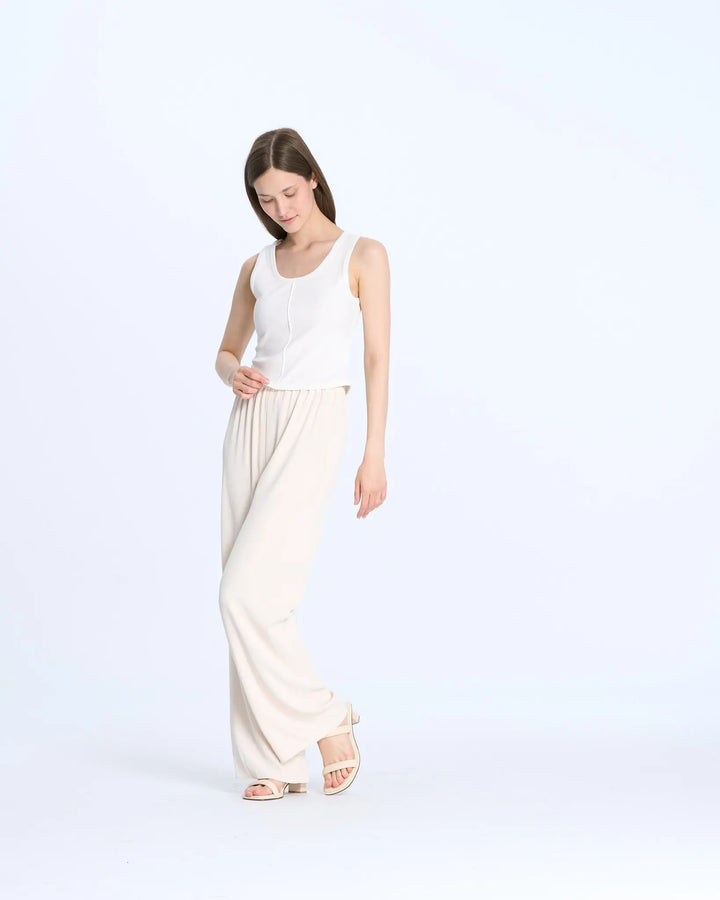 An image of a   K0431 Basic Wide Leg Pants by  Mirra Masa