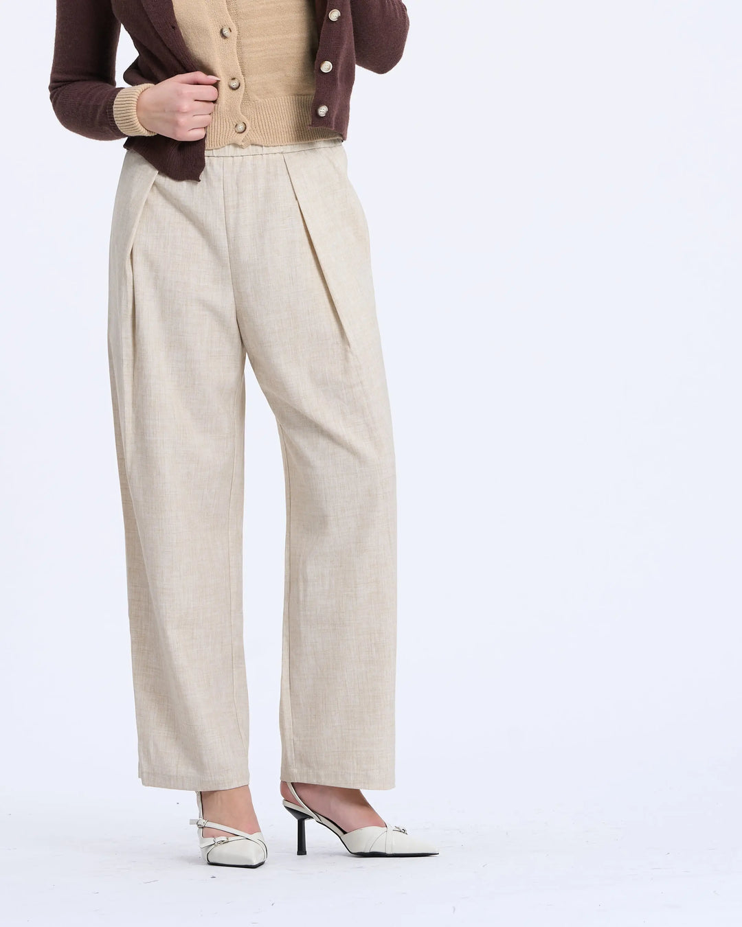 An image of a  Beige-Large K1089 Lounge Pants by  Mirra Masa