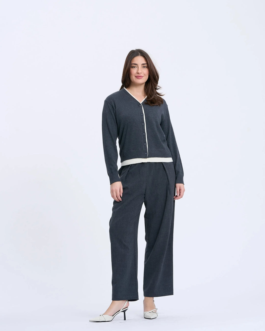 An image of a  Gray-Large K1089 Lounge Pants by  Mirra Masa