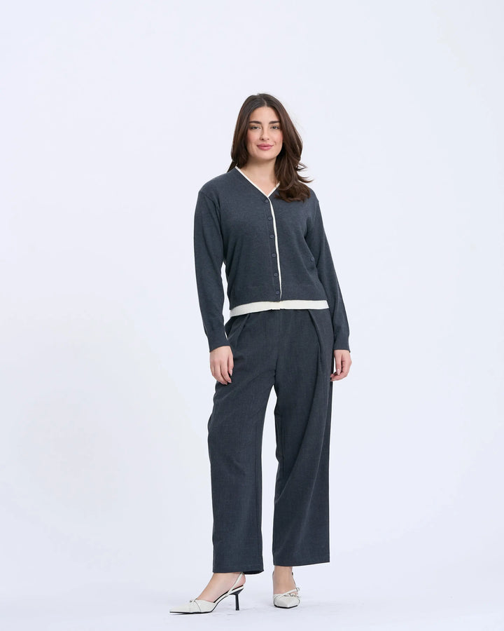 An image of a  Gray-Large K1089 Lounge Pants by  Mirra Masa