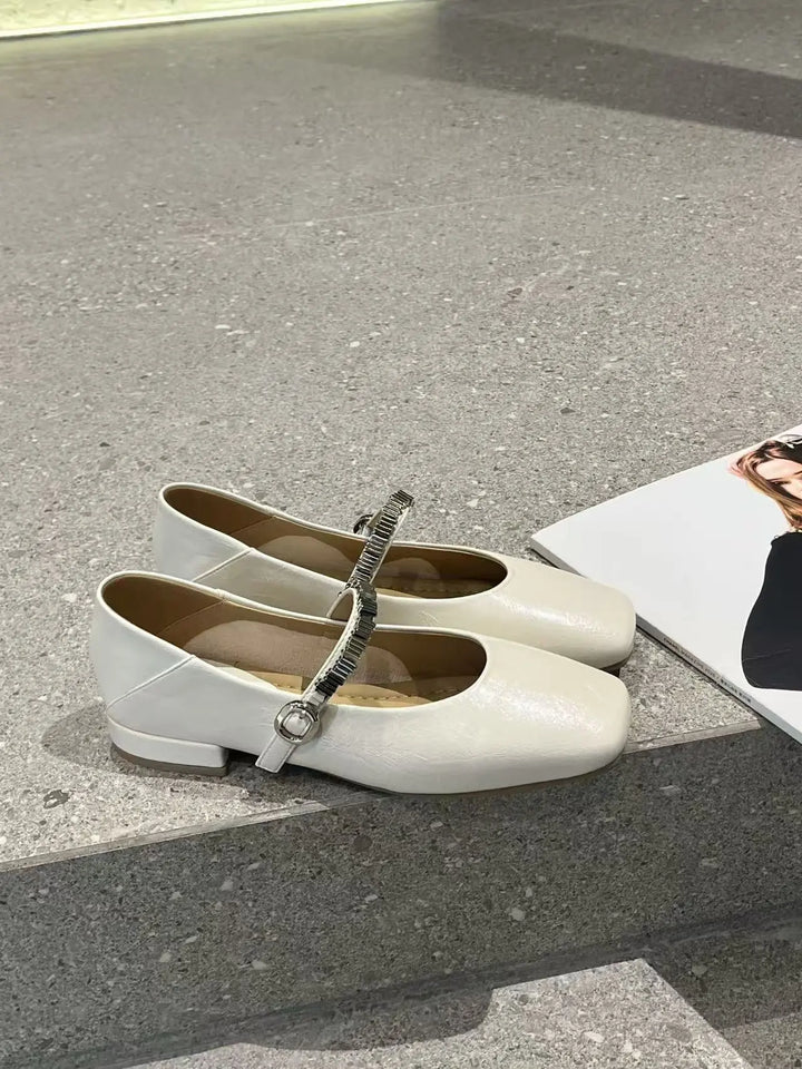 An image of a   M2105 Embellished Mary Jane Flats by  Mirra Masa