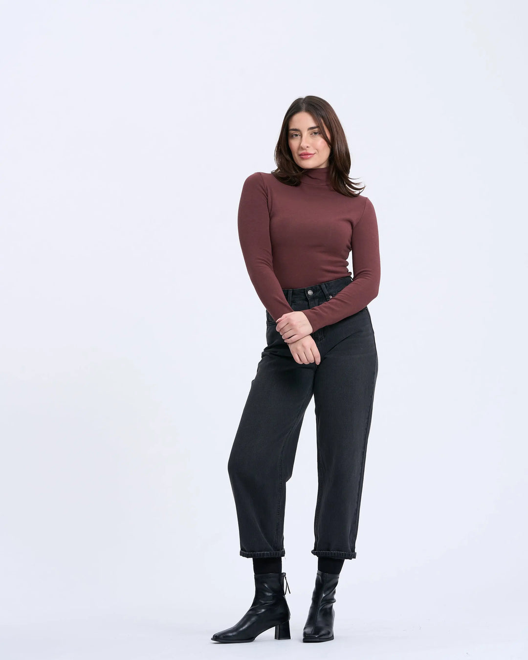 An image of a   M'Essentials True Form Layering Mockneck by  Mirra Masa