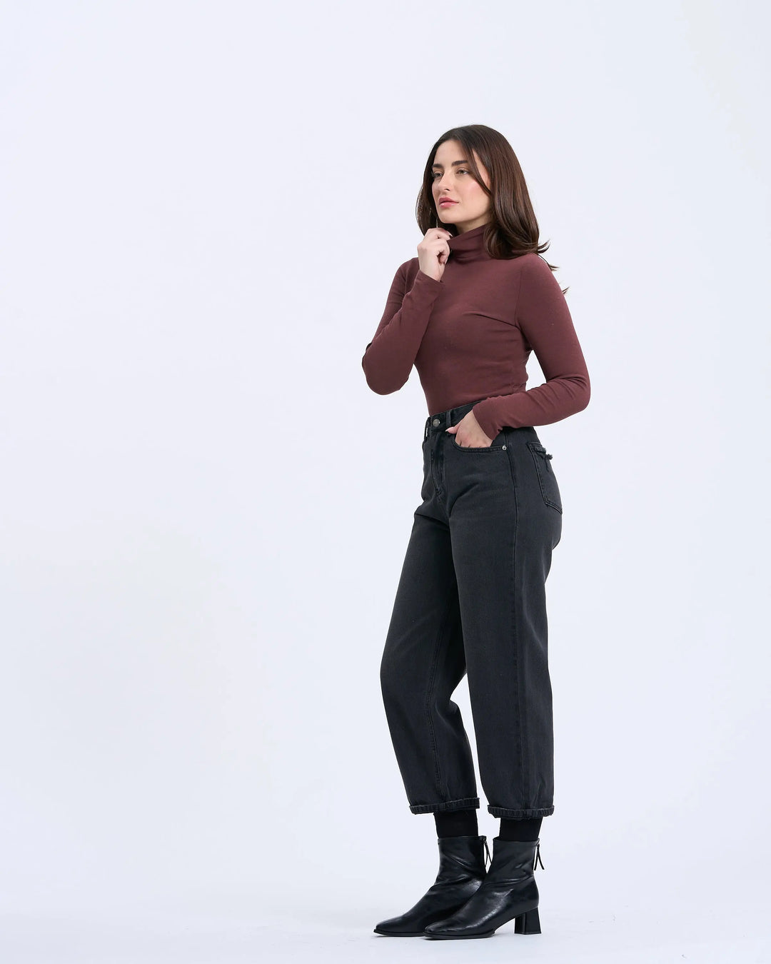 An image of a   M'Essentials True Form Layering Mockneck by  Mirra Masa