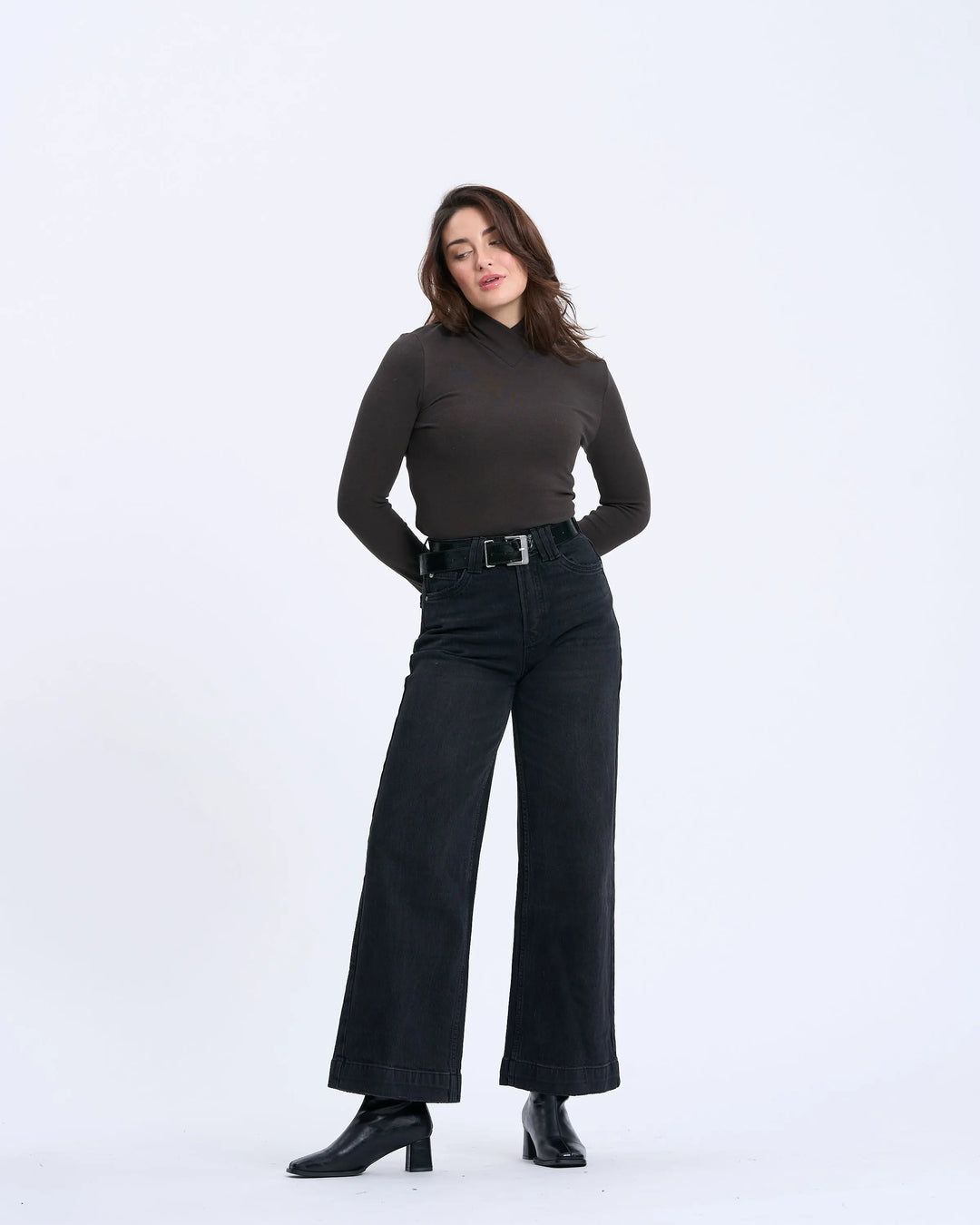 An image of a   M'Essentials True Form Layering V-Neck by  Mirra Masa