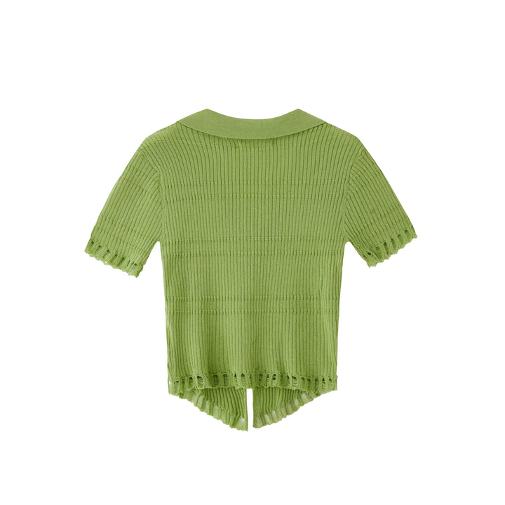 An image of a   N2D25 Cropped V-Neck Top by  Mirra Masa