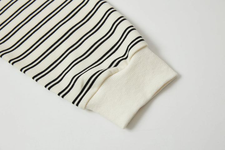 An image of a   OS4Q2S6 Stripe Crewneck Top by  Mirra Masa