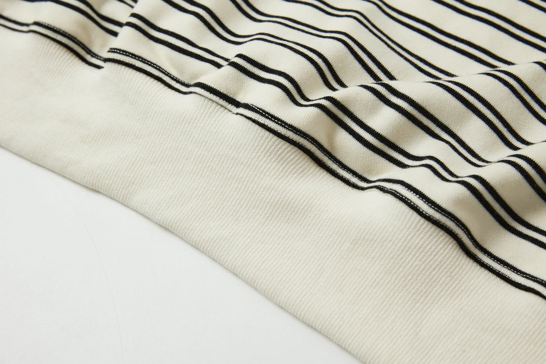 An image of a   OS4Q2S6 Stripe Crewneck Top by  Mirra Masa
