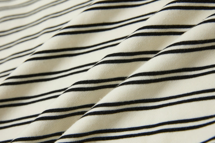 An image of a   OS4Q2S6 Stripe Crewneck Top by  Mirra Masa