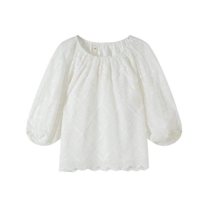 An image of a   OS6L0M6 Floral Laced Blouse by  Mirra Masa