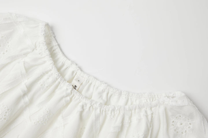 An image of a   OS6L0M6 Floral Laced Blouse by  Mirra Masa