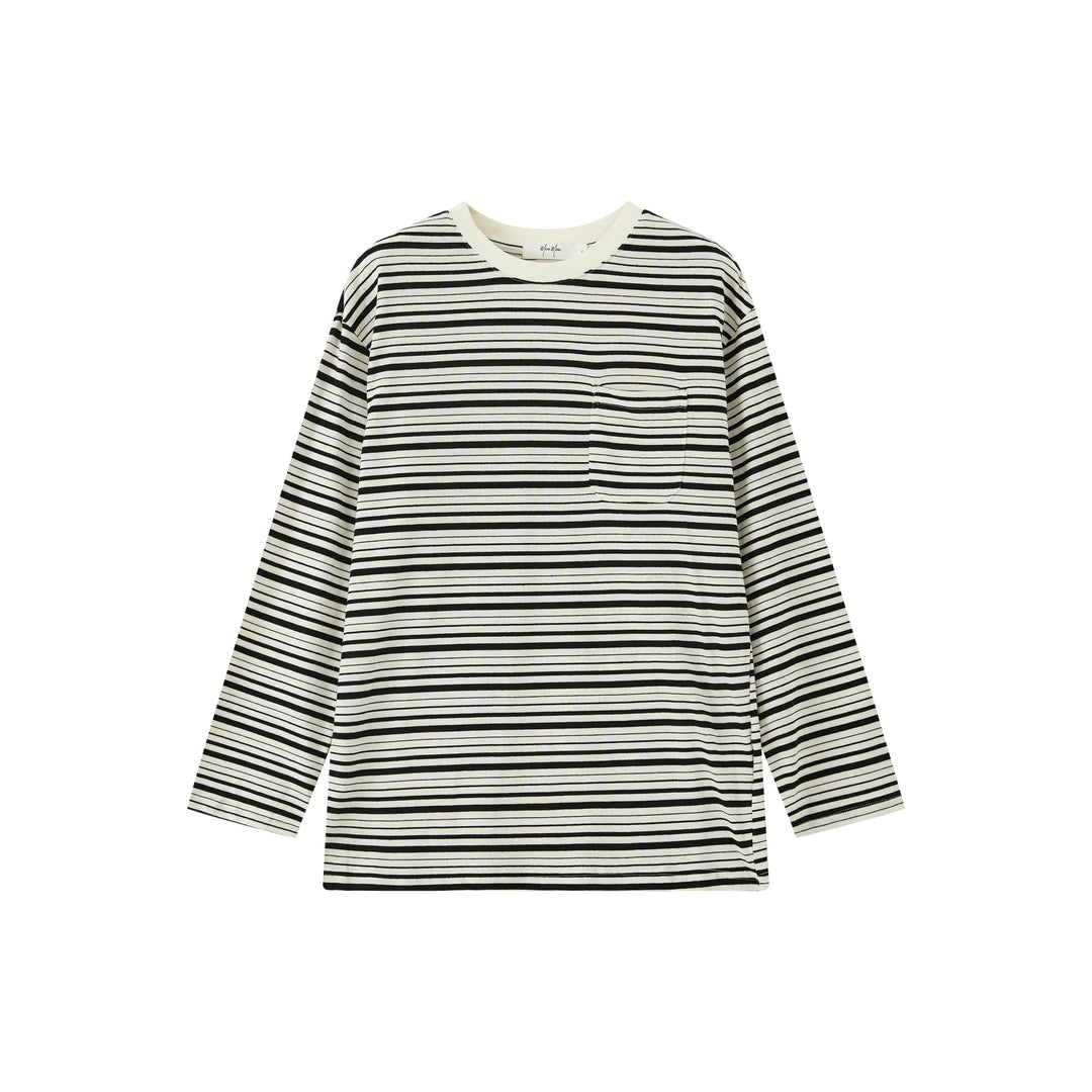 An image of a  Black-Stripes-One-size OW85RS6 Stripe Long-Sleeve by  Mirra Masa
