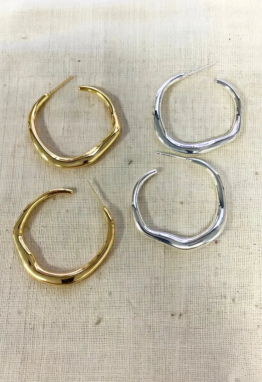 An image of a   Organic Wavy Hoop Earrings by  Mirra Masa