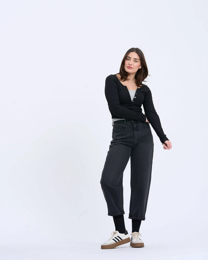 An image of a   S0532 Layered Knit Top by  Mirra Masa