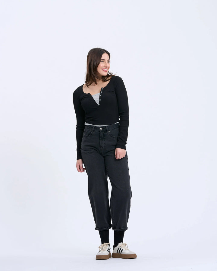 An image of a   S0532 Layered Knit Top by  Mirra Masa