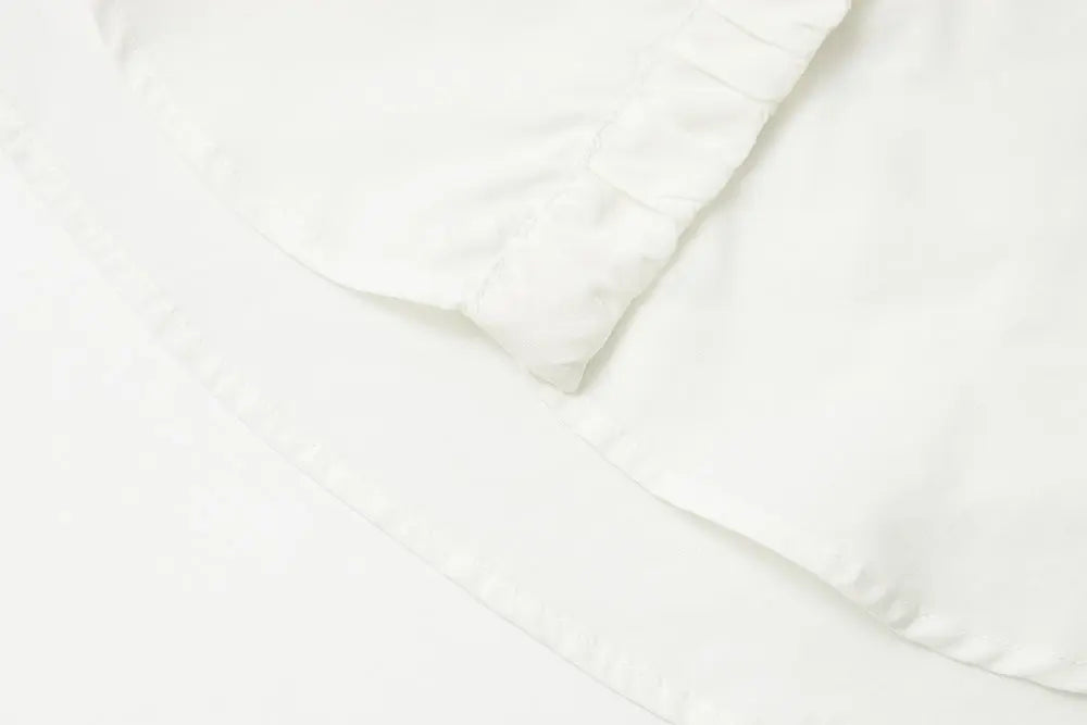 An image of a   S11309 Ruffle Placket Tencel Shirt by  Mirra Masa