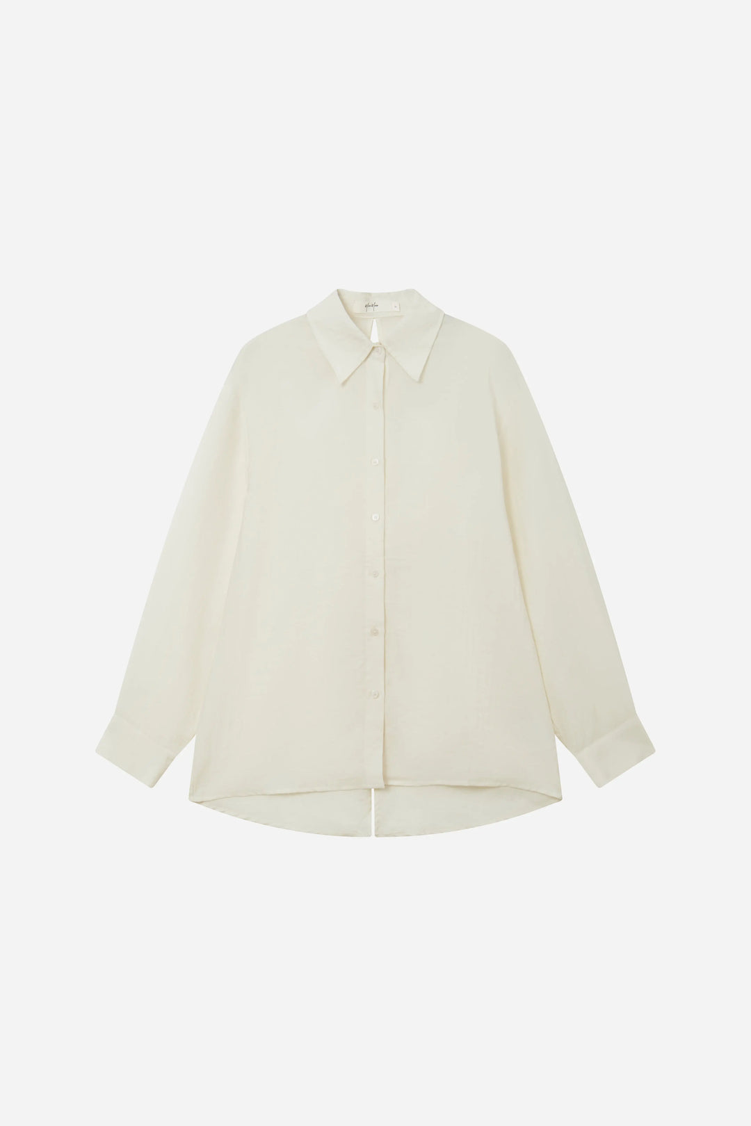 An image of a   S11875 Split Back Lyocell Linen Shirt by  Mirra Masa