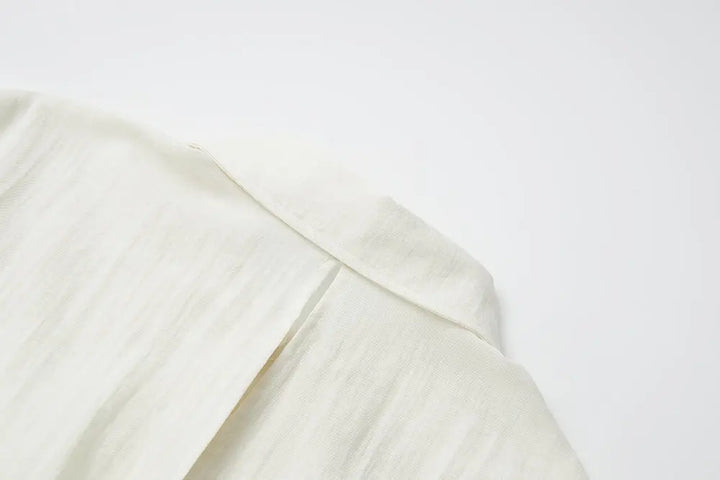 An image of a   S11875 Split Back Lyocell Linen Shirt by  Mirra Masa