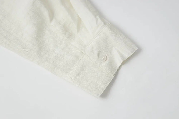 An image of a   S11875 Split Back Lyocell Linen Shirt by  Mirra Masa