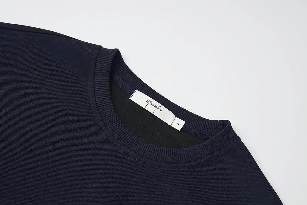 An image of a   S11925 Classic Cotton Blend Crewneck by  Mirra Masa