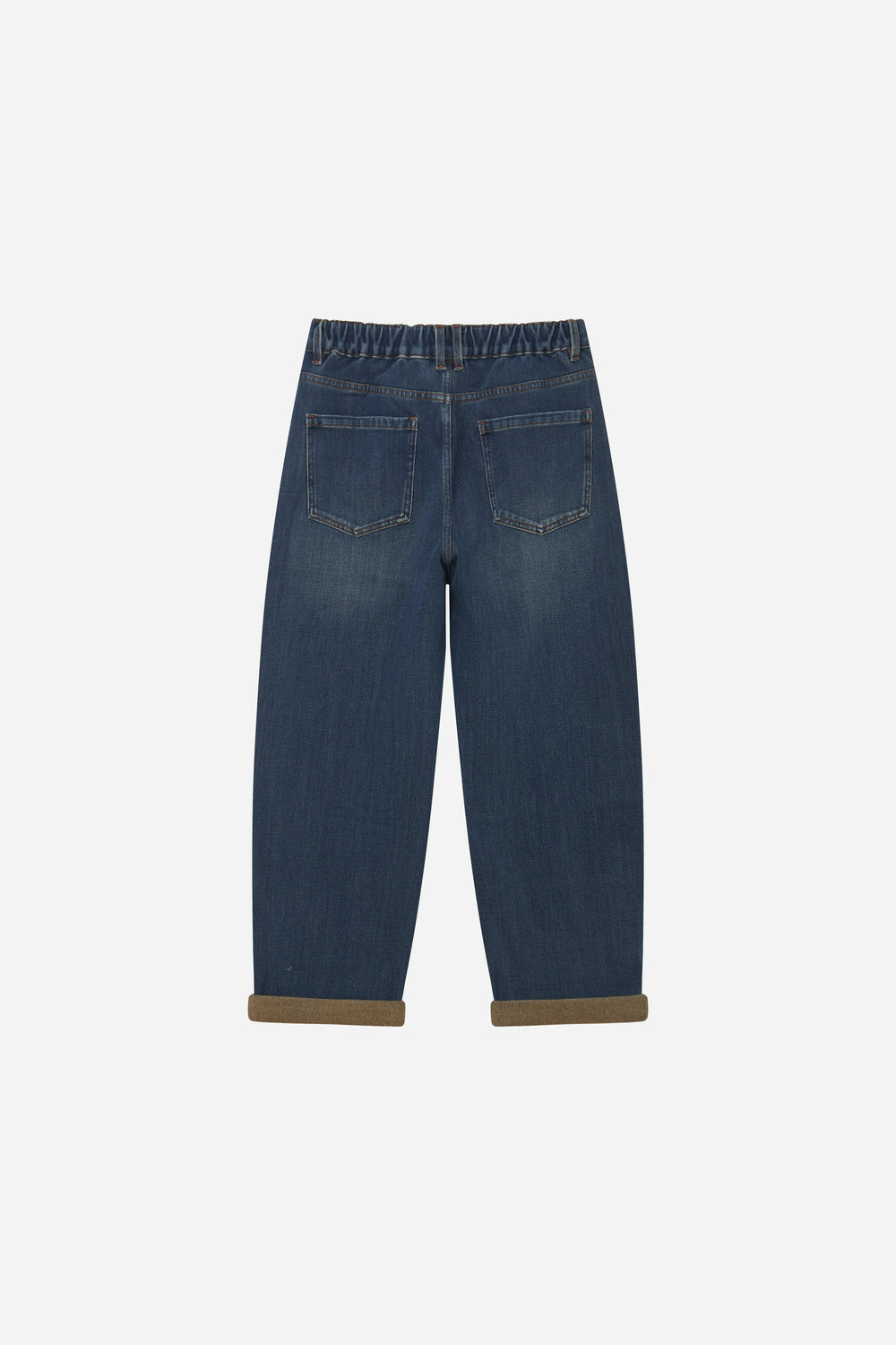 An image of a   S12766 Fleece Lined Elastic Waist Jeans by  Mirra Masa