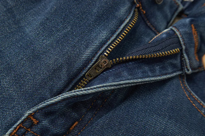 An image of a   S12766 Fleece Lined Elastic Waist Jeans by  Mirra Masa