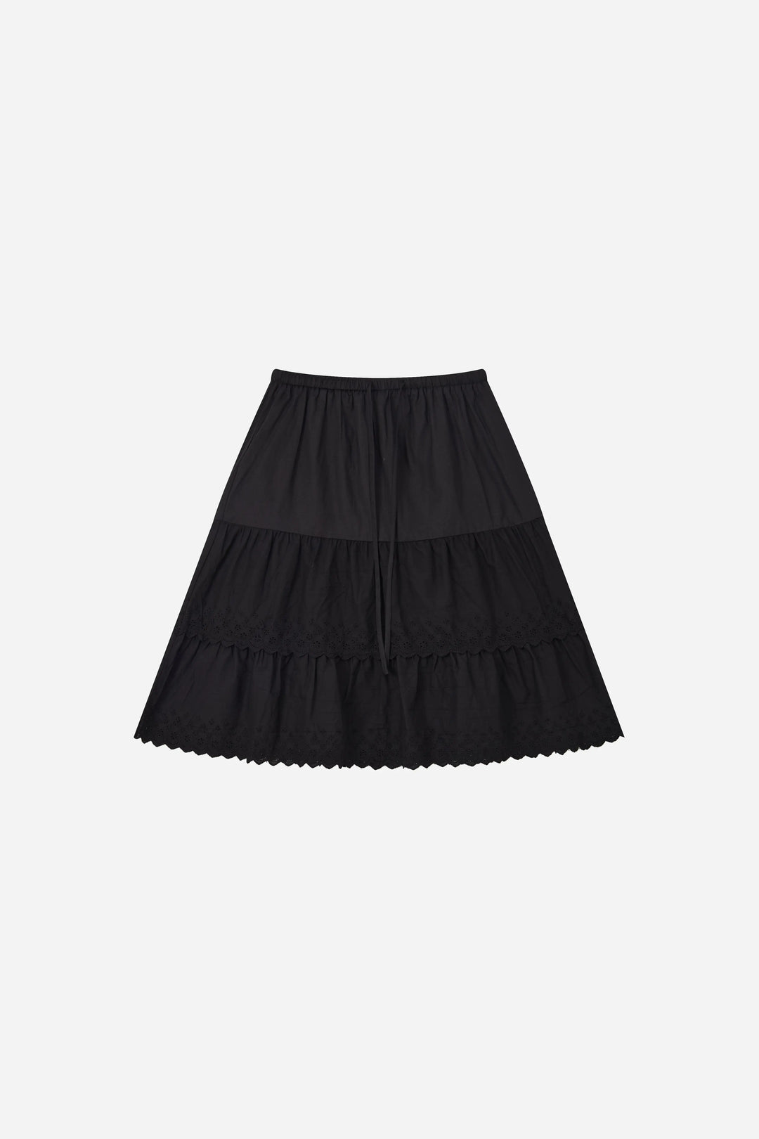 An image of a   S20187 Laced Tiered Mini Skirt by  Mirra Masa