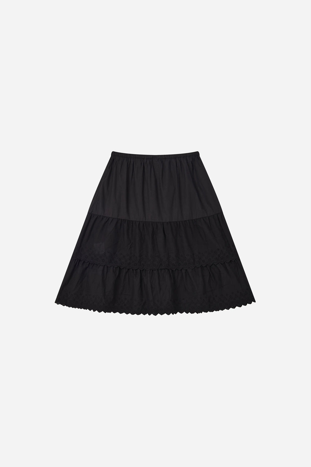 An image of a   S20187 Laced Tiered Mini Skirt by  Mirra Masa