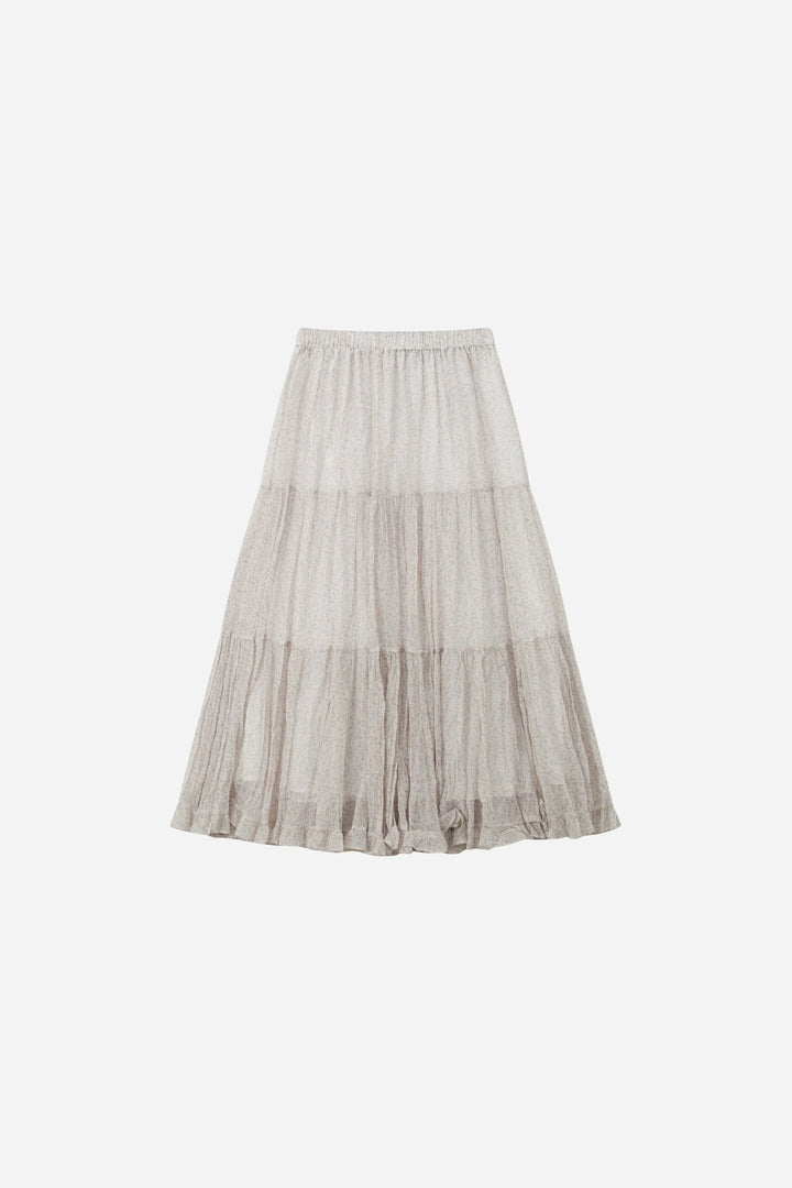 An image of a   S20452 Tiered Floral Midi Skirt by  Mirra Masa