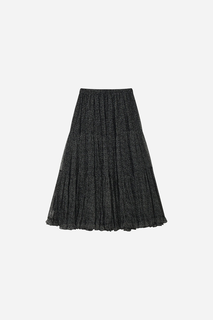 An image of a   S20452 Tiered Floral Midi Skirt by  Mirra Masa