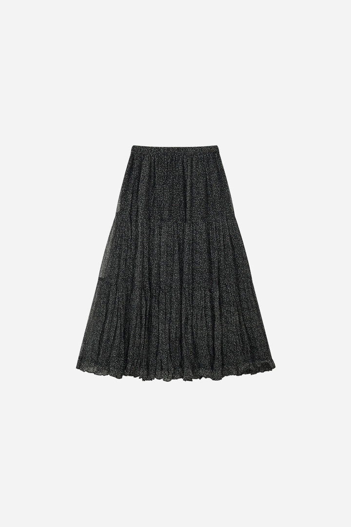 An image of a   S20452 Tiered Floral Midi Skirt by  Mirra Masa