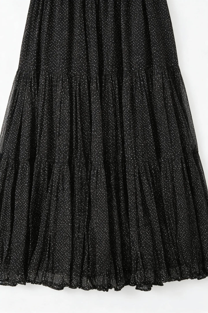 An image of a   S20452 Tiered Floral Midi Skirt by  Mirra Masa