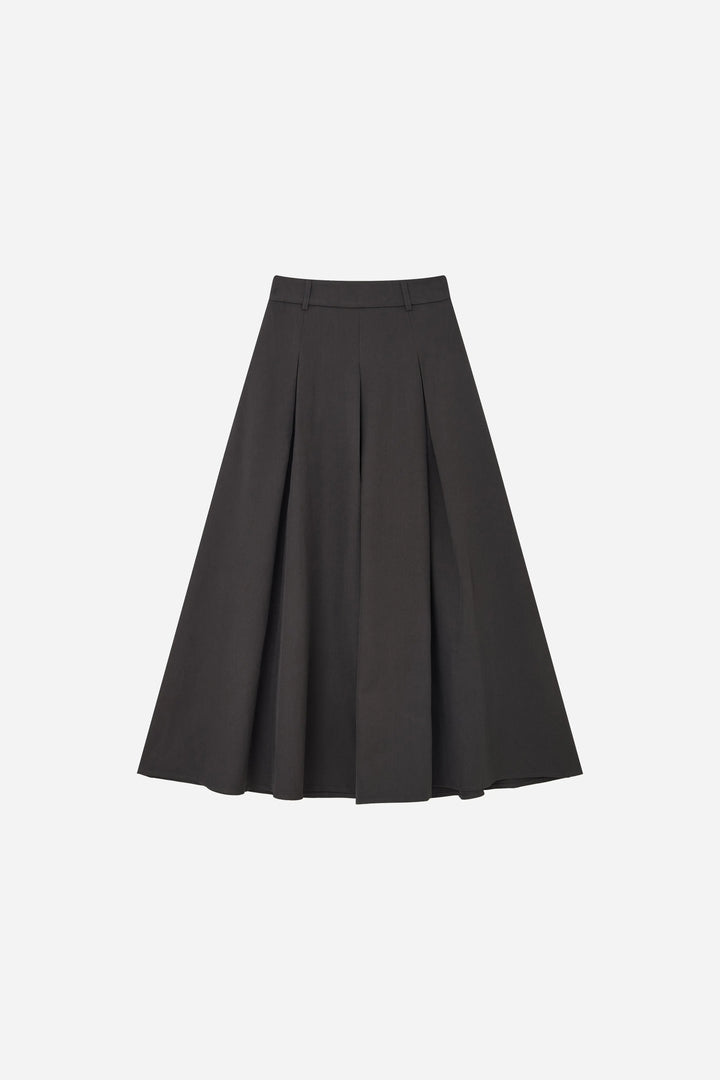 An image of a   S20857 Pleated Maxi Skirt by  Mirra Masa