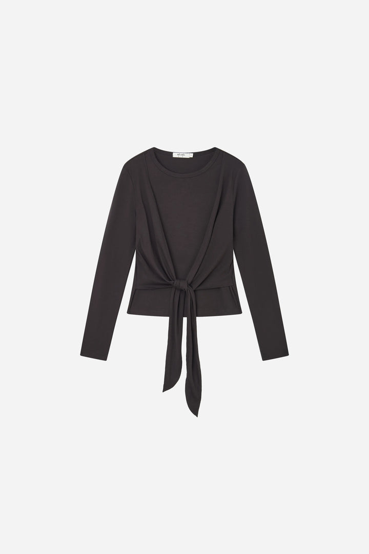 An image of a   S21147 Tie-Front Layered Top by  Mirra Masa