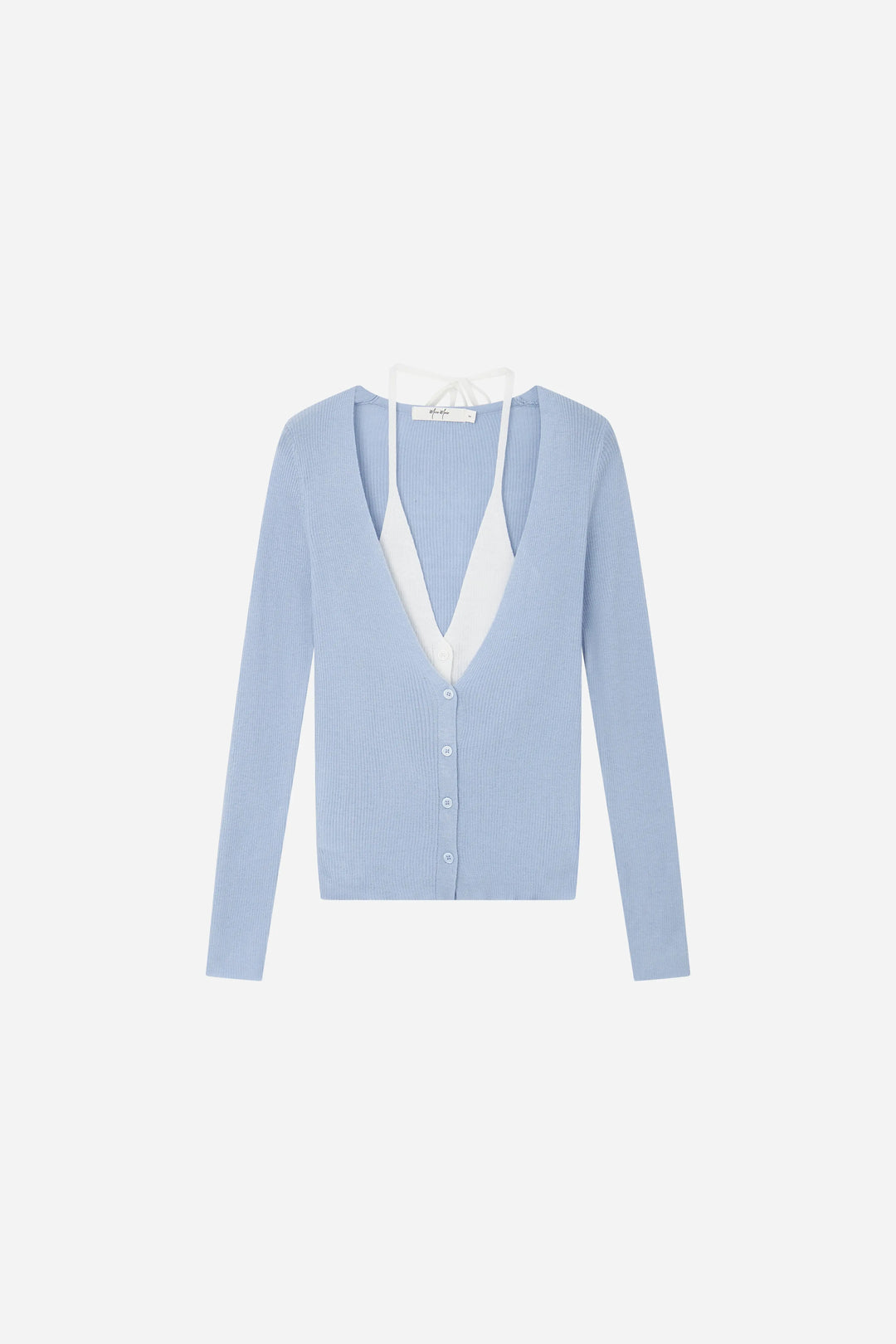 An image of a   S21304 Layered V-Neck Cardigan by  Mirra Masa