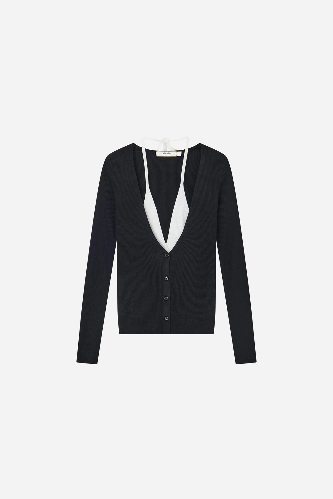 An image of a   S21304 Layered V-Neck Cardigan by  Mirra Masa