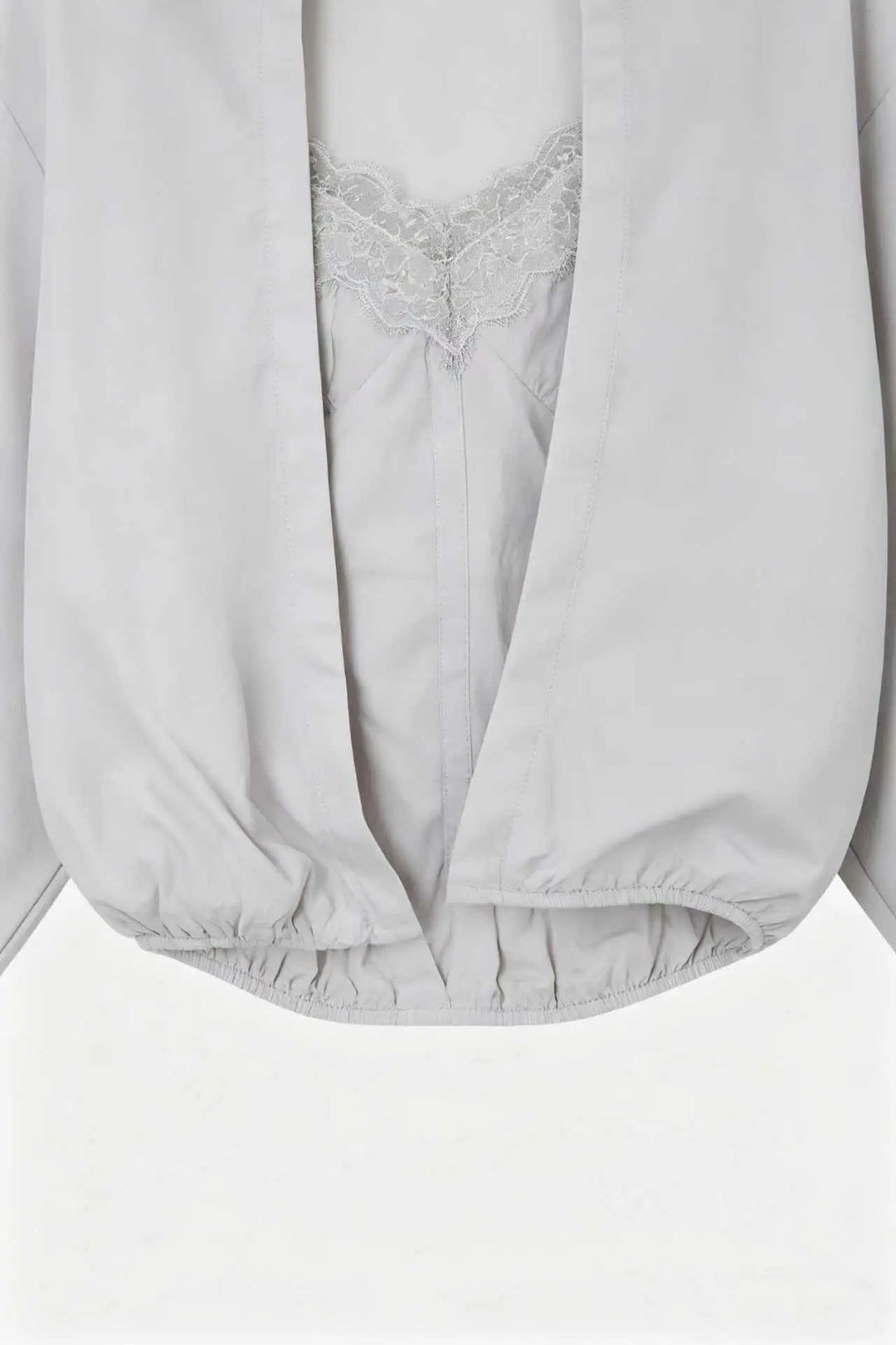 An image of a   S21346 Layered Lace Trim Blouse by  Mirra Masa