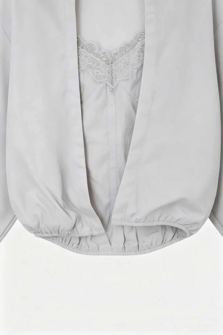 An image of a   S21346 Layered Lace Trim Blouse by  Mirra Masa