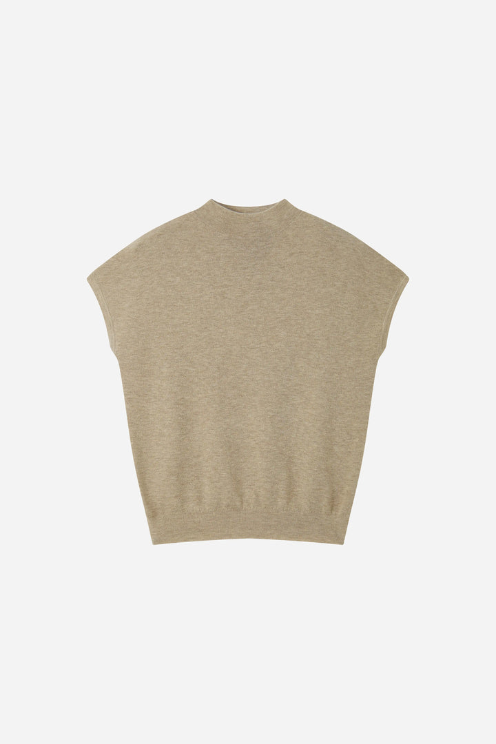 An image of a   S21389 Silk Blend Mock Neck Knit by  Mirra Masa