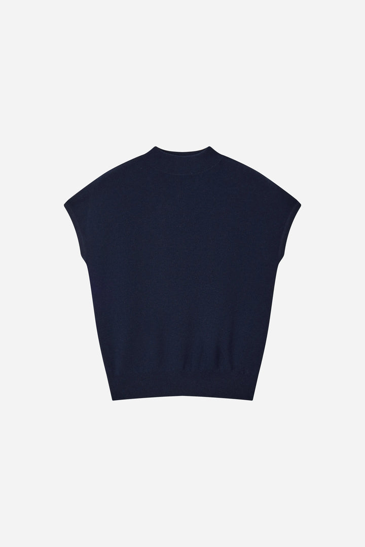 An image of a   S21389 Silk Blend Mock Neck Knit by  Mirra Masa
