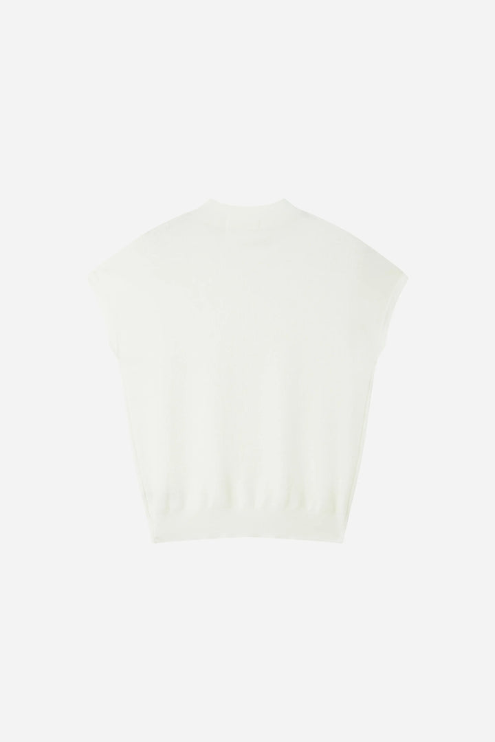 An image of a   S21389 Silk Blend Mock Neck Knit by  Mirra Masa