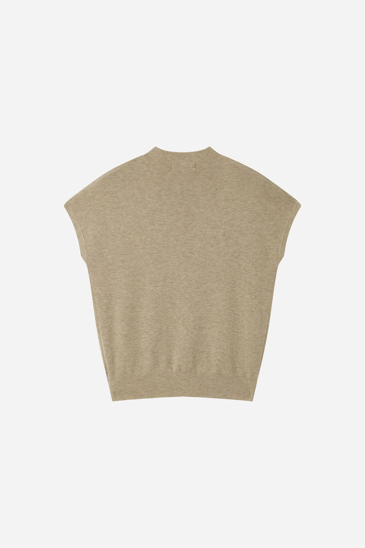 An image of a   S21389 Silk Blend Mock Neck Knit by  Mirra Masa