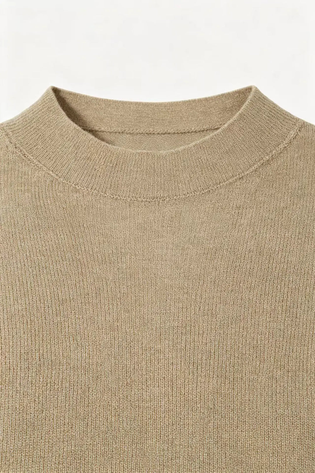 An image of a   S21389 Silk Blend Mock Neck Knit by  Mirra Masa