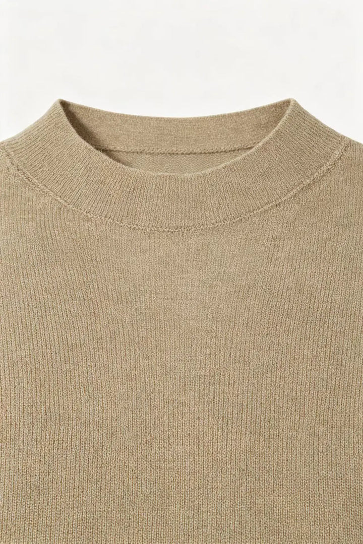 An image of a   S21389 Silk Blend Mock Neck Knit by  Mirra Masa