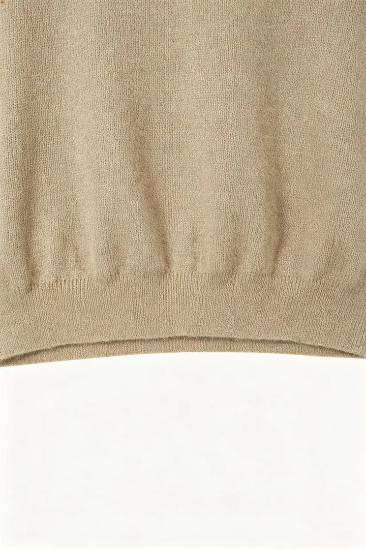 An image of a   S21389 Silk Blend Mock Neck Knit by  Mirra Masa