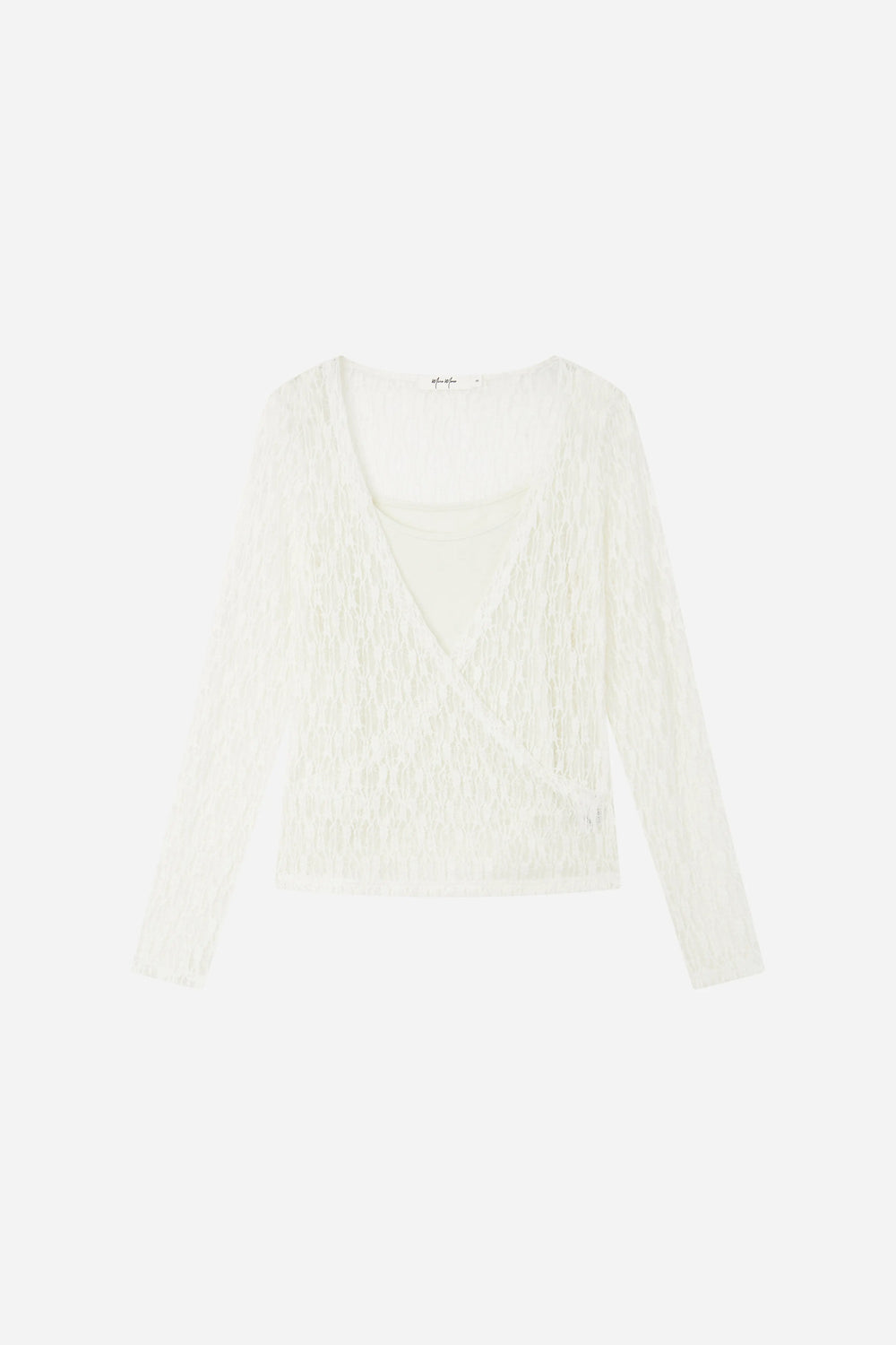 An image of a   S21482OL Lace Wrap Top by  Mirra Masa